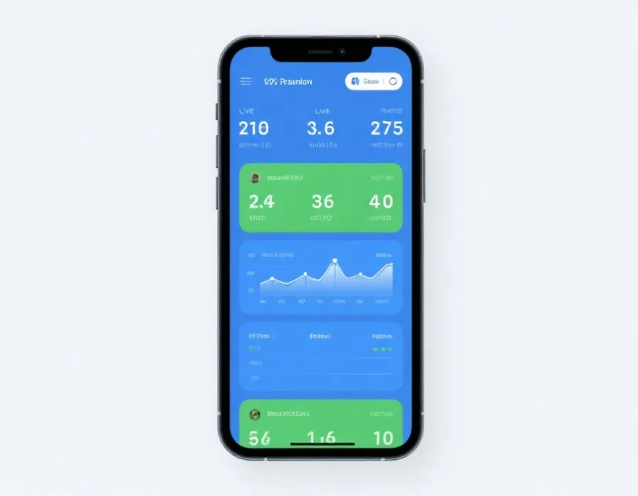 APP功能预览示意图：即时比分与数据看板